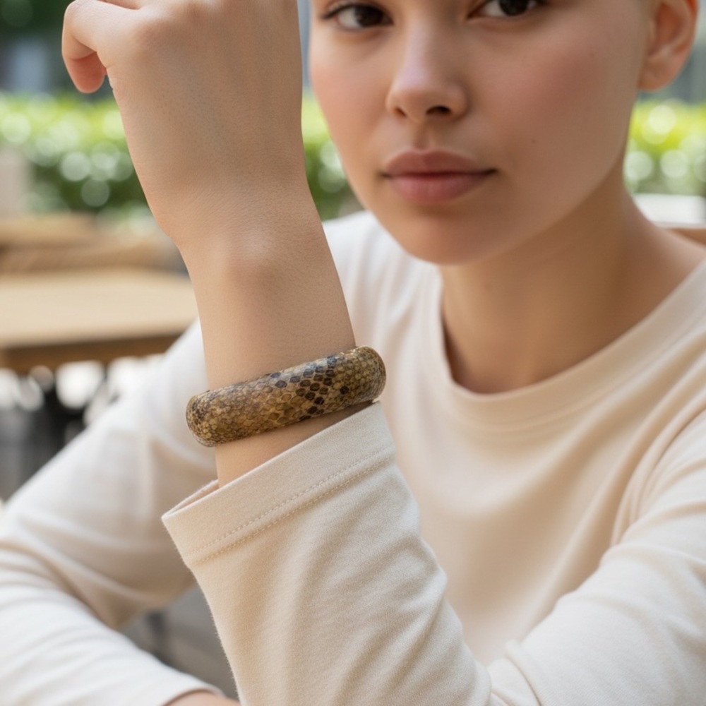 Vintage Genuine Snakeskin Bangle